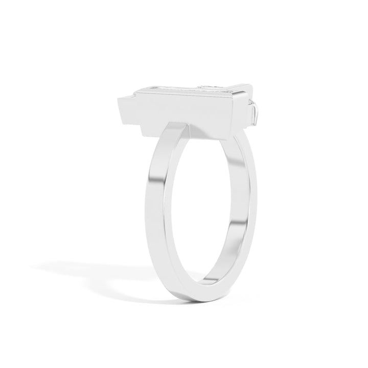0.50ct Asscher Cut Unique Frame Diamond Engagement Ring