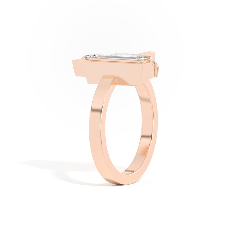 0.8ct Oval Cut Unique Frame Diamond Engagement Ring