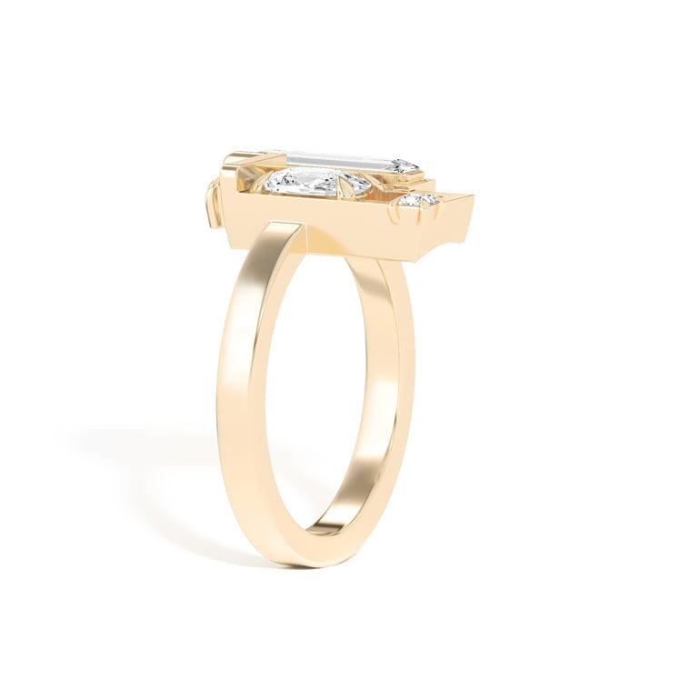 0.8ct Oval Cut Unique Frame Diamond Engagement Ring