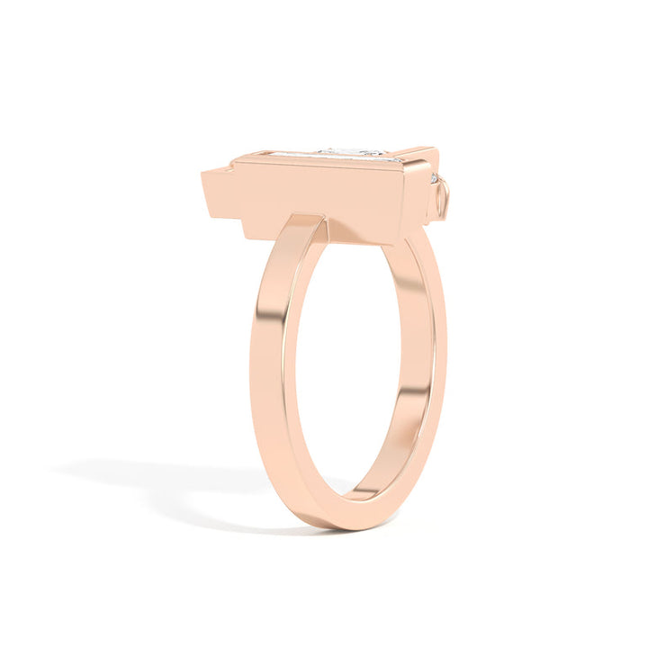 0.50ct Oval Cut Unique Frame Diamond Engagement Ring