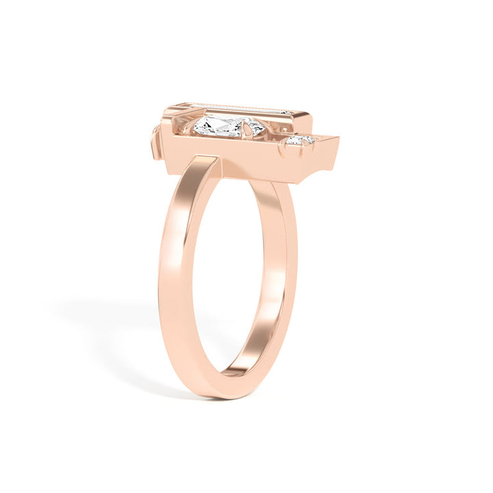 0.50ct Oval Cut Unique Frame Diamond Engagement Ring