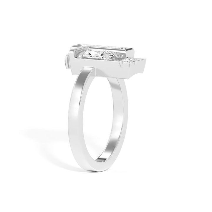 0.50ct Oval Cut Unique Frame Diamond Engagement Ring