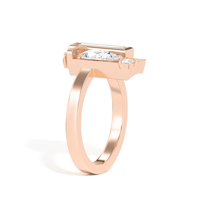 0.8ct Pear Cut Unique Frame Diamond Engagement Ring