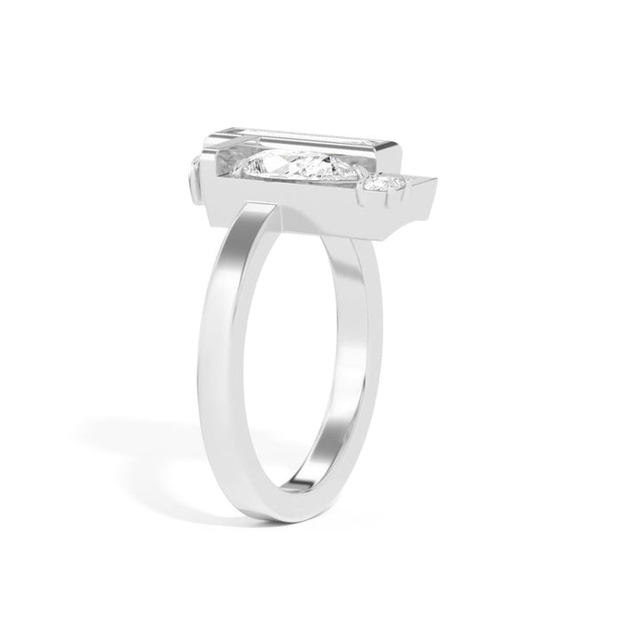 0.8ct Pear Cut Unique Frame Diamond Engagement Ring