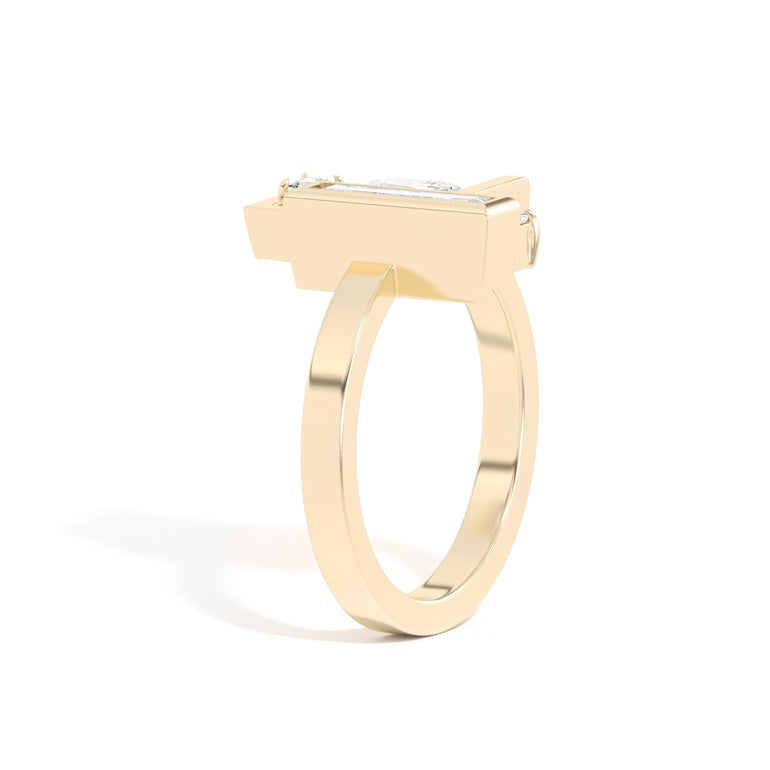 0.8ct Pear Cut Unique Frame Diamond Engagement Ring