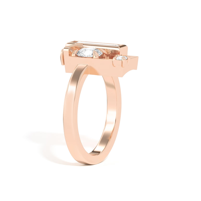 0.50ct Round Cut Unique Frame Diamond Engagement Ring
