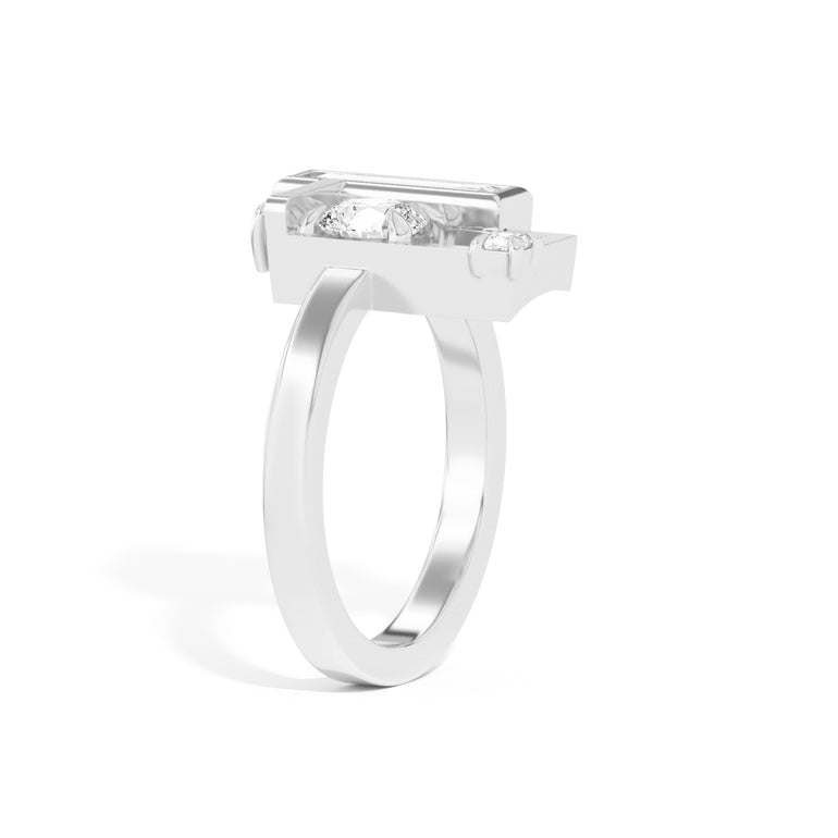0.50ct Round Cut Unique Frame Diamond Engagement Ring
