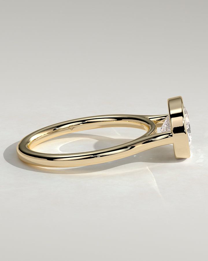Sideways cushion engagement ring