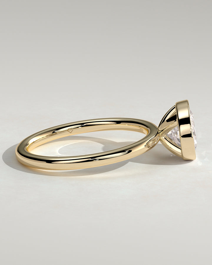 Sideways oval diamond engagement ring