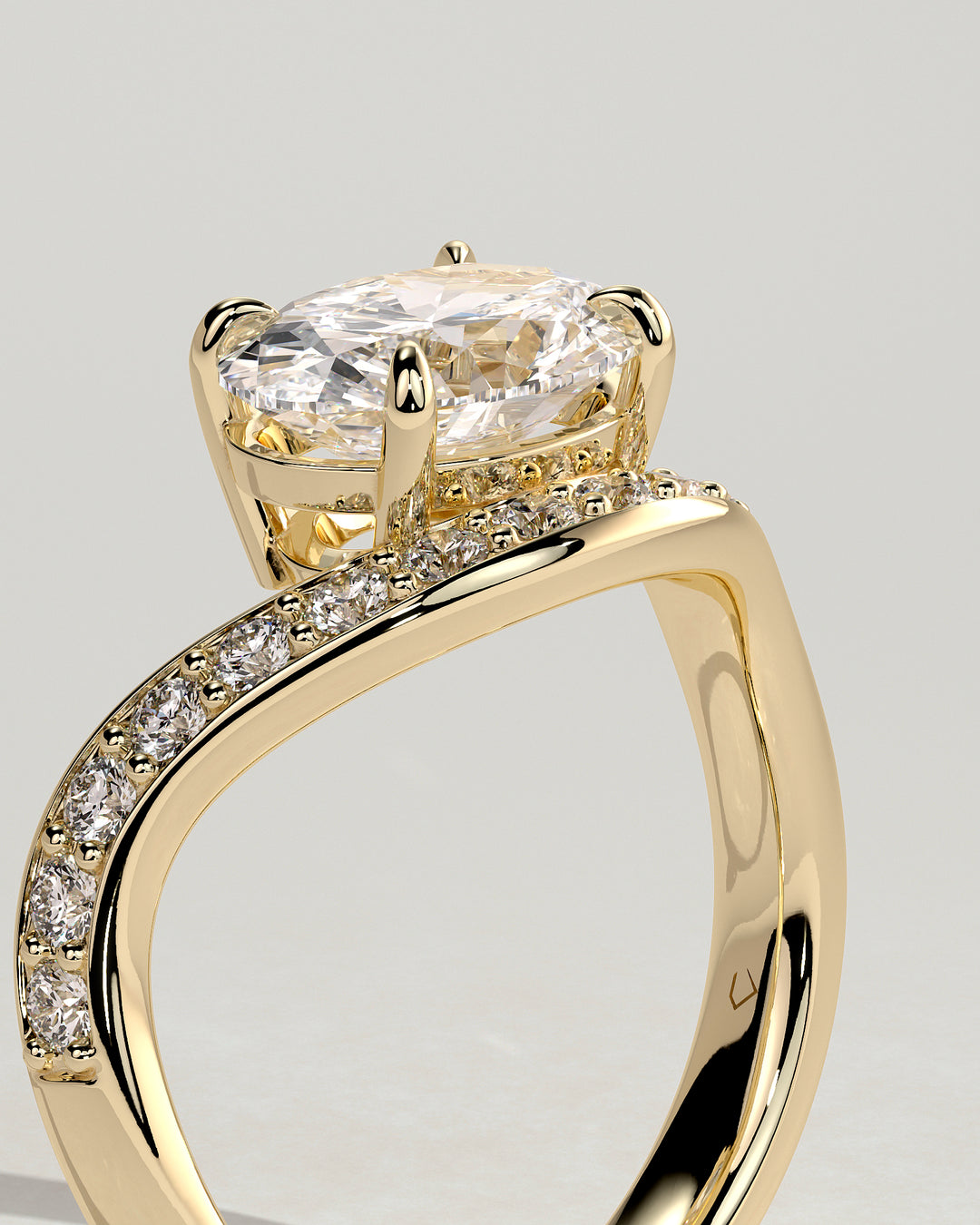 oval pave engagement ring