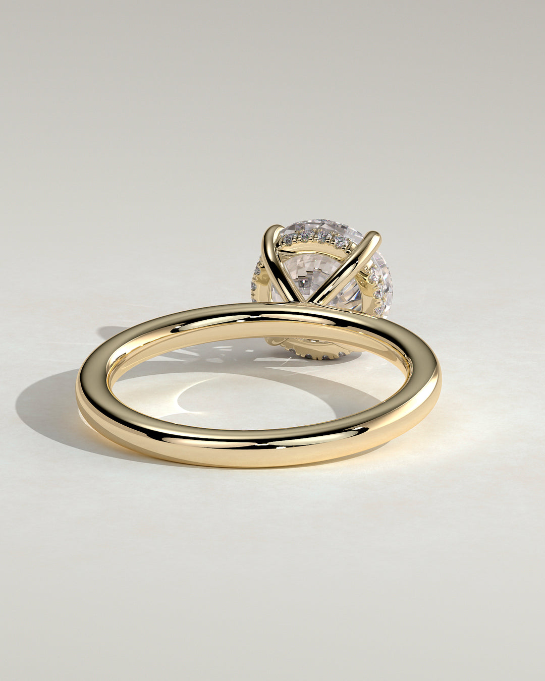 luxury round hidden halo engagement ring IGI certified diamond ring