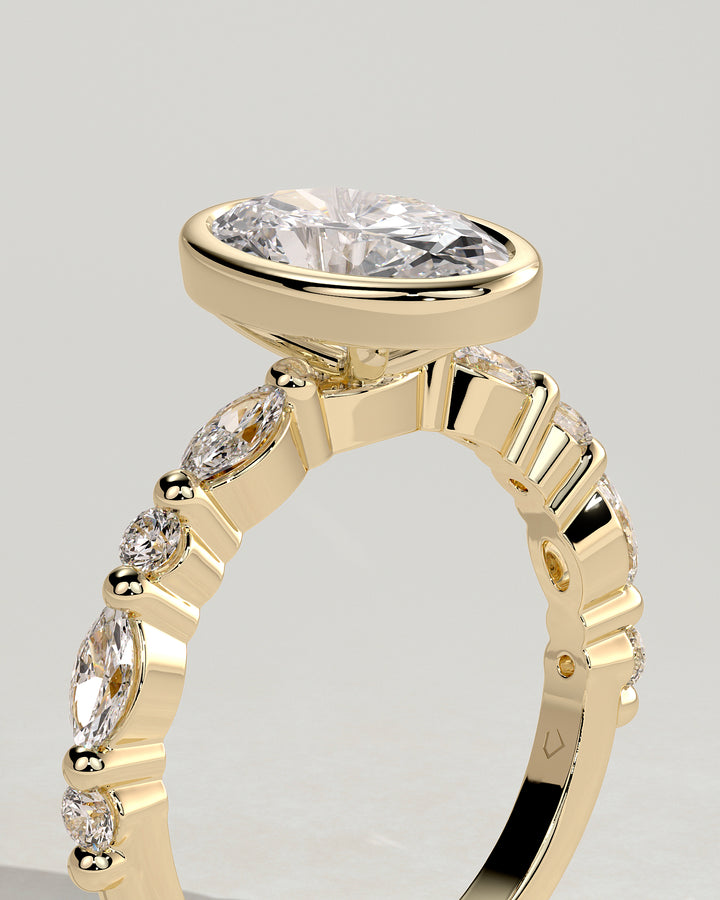 Spaced pave diamond band