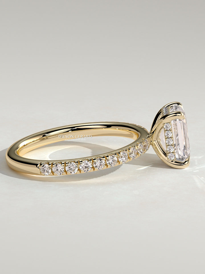 emerald cut pave engagement ring lab grown