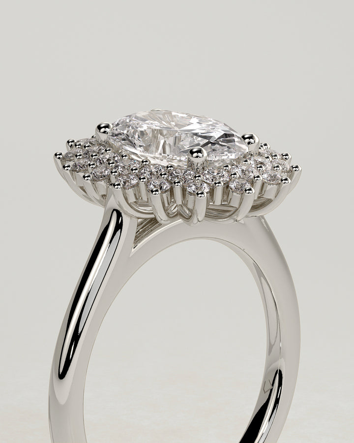 double halo engagement ring oval