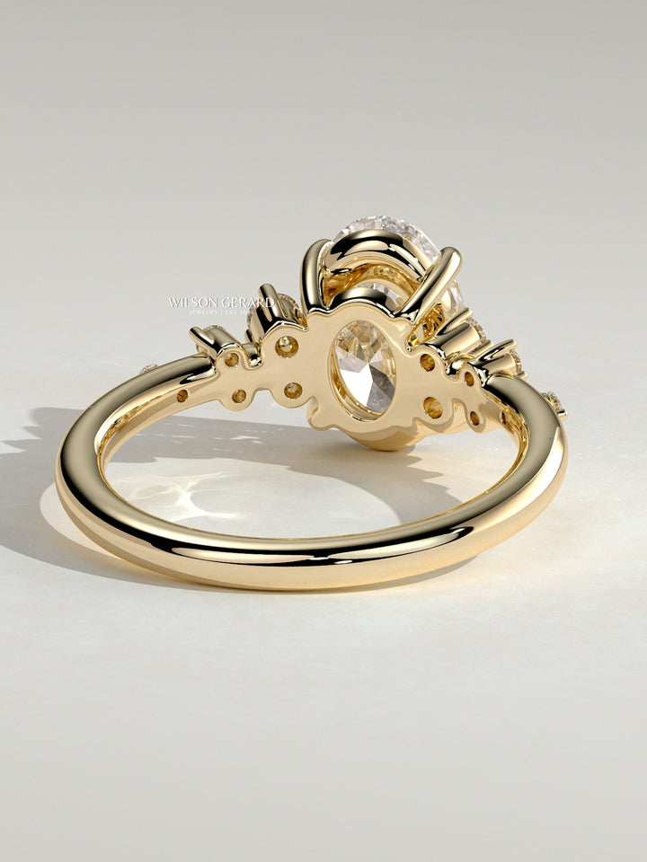 unique oval engagement ring lab grown