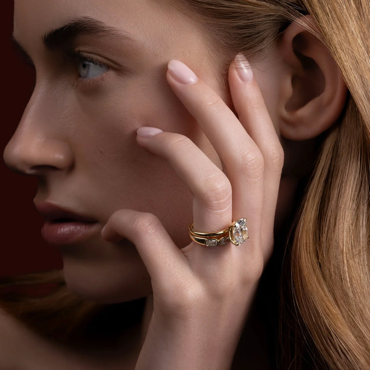 1.0CT Elongated Cushion Cut Lab Grown Diamond Solitaire Engagement Ring