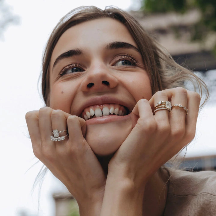 2.0CT Half Bezel Set Radiant Cut Lab Grown Diamond Solitaire Engagement Ring