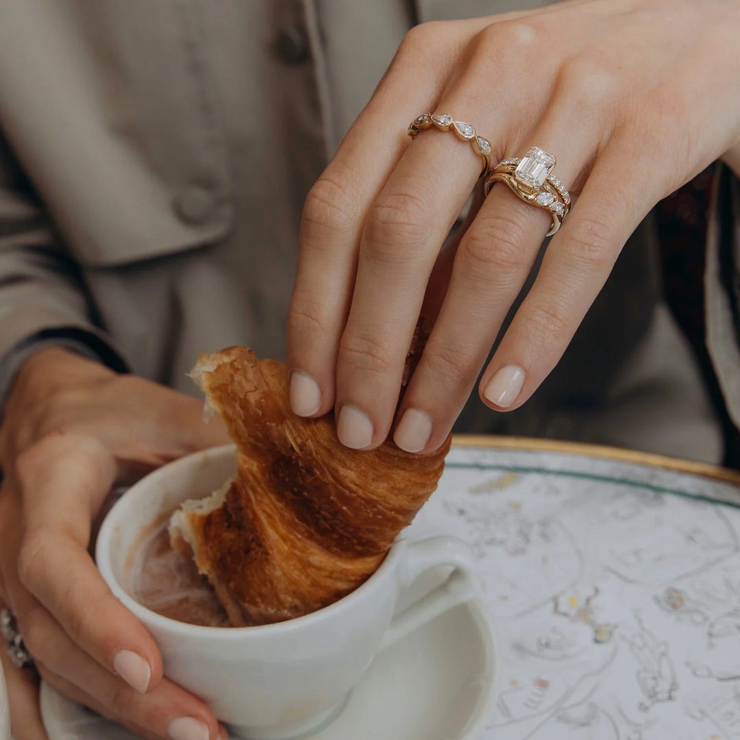 2.0CT Half Bezel Set Emerald Cut Lab Grown Diamond Solitaire Engagement Ring