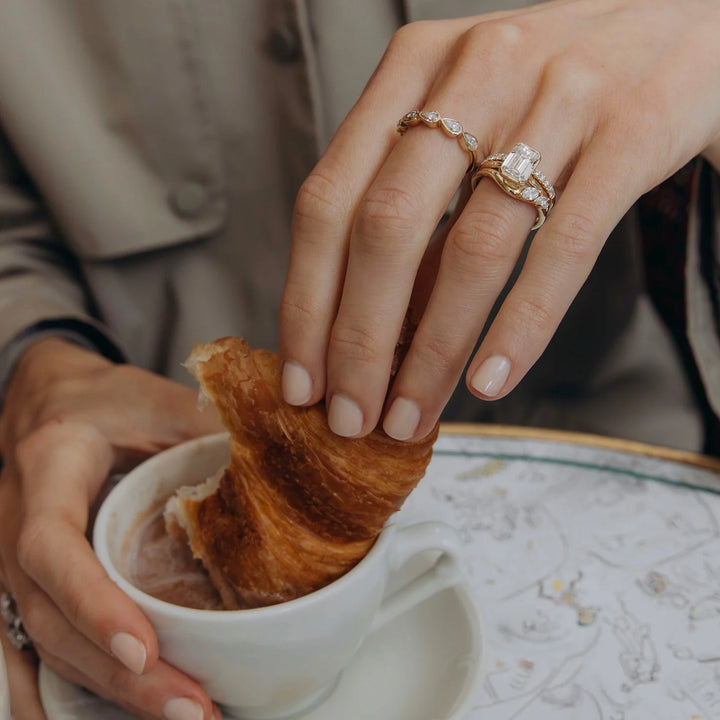 2.0CT Half Bezel Set Emerald Cut Lab Grown Diamond Solitaire Engagement Ring