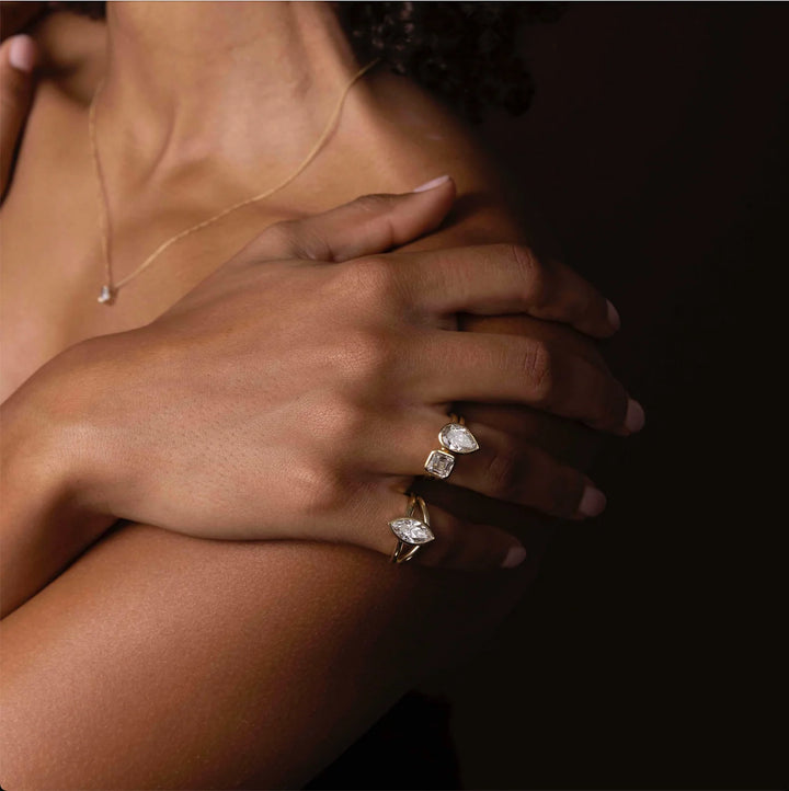 1.50CT Bezel Set Asscher Cut E/VS1 Lab Grown Diamond Solitaire Engagement Ring