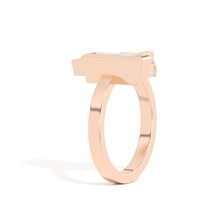 Unique Asscher Lab Diamond Ring