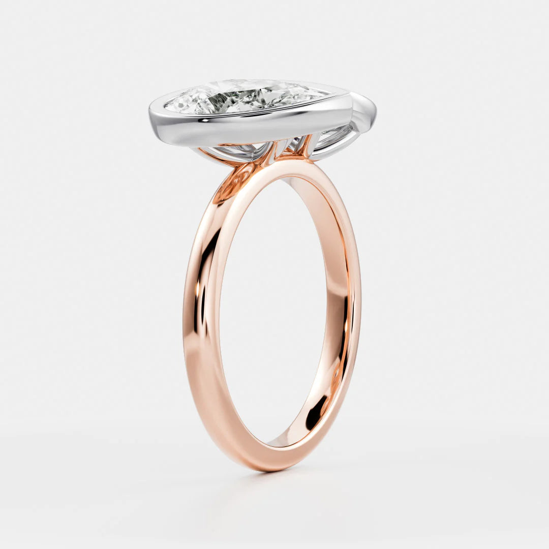 luxury pear cushion bezel toi et moi engagement ring IGI certified USA