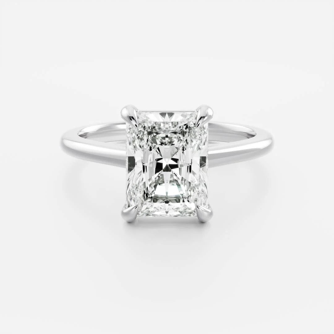 3.5ct Radiant Cut Solitaire Lab Grown Diamond Engagement Ring