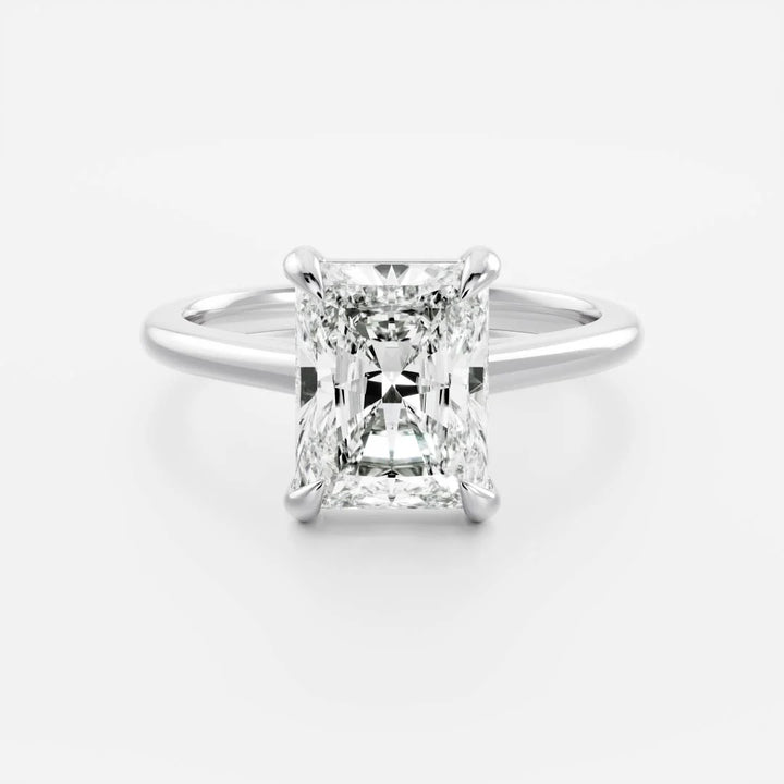 3.5ct Radiant Cut Solitaire Lab Grown Diamond Engagement Ring