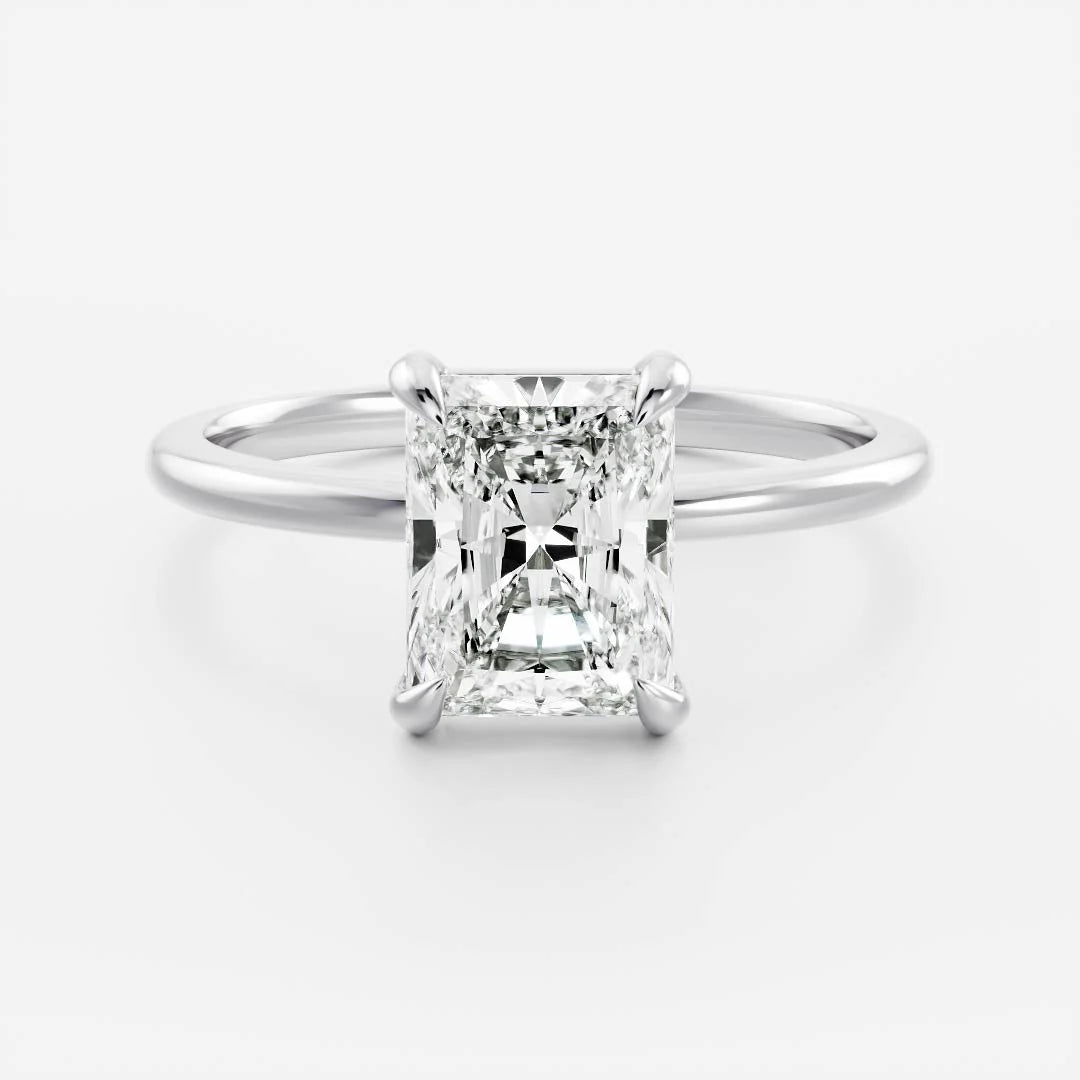 2.0CT Radiant Cut Lab Grown Diamond Solitaire Engagement Ring