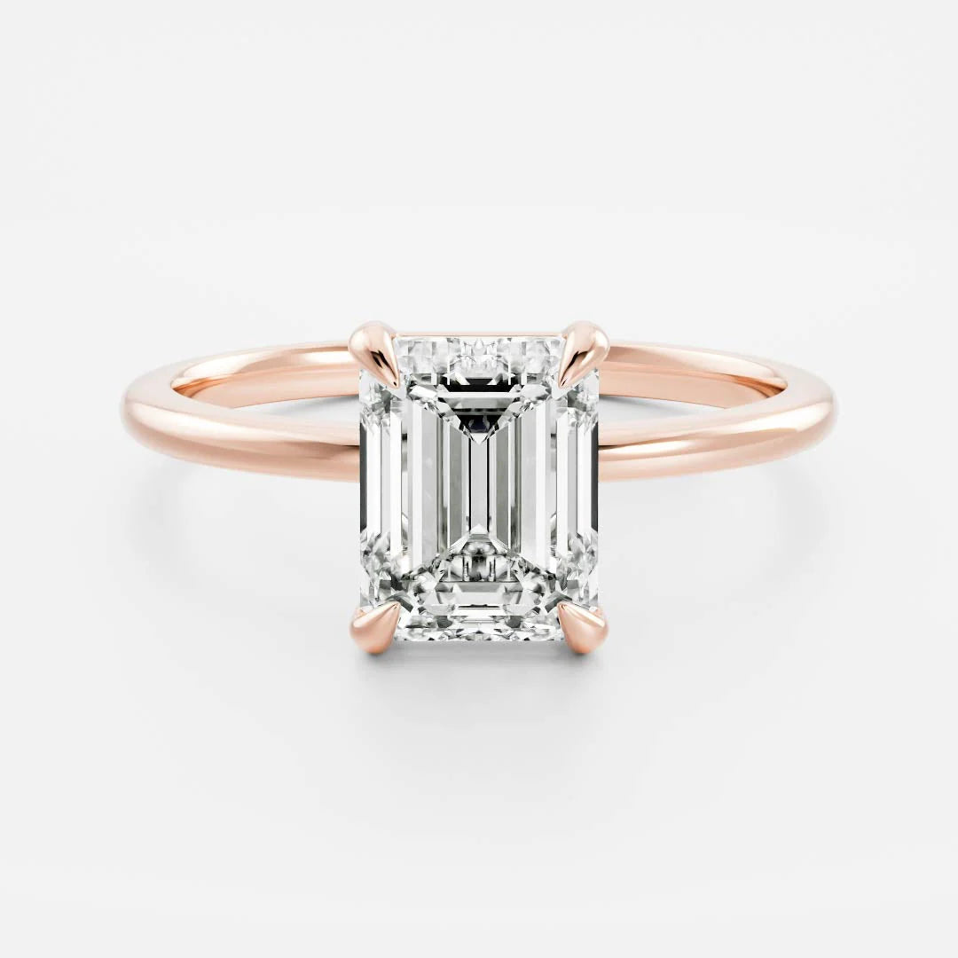2.0CT Emerald Cut IGI Certified CVD Diamond Solitaire Engagement Ring