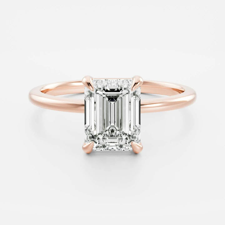 2.0CT Emerald Cut IGI Certified CVD Diamond Solitaire Engagement Ring