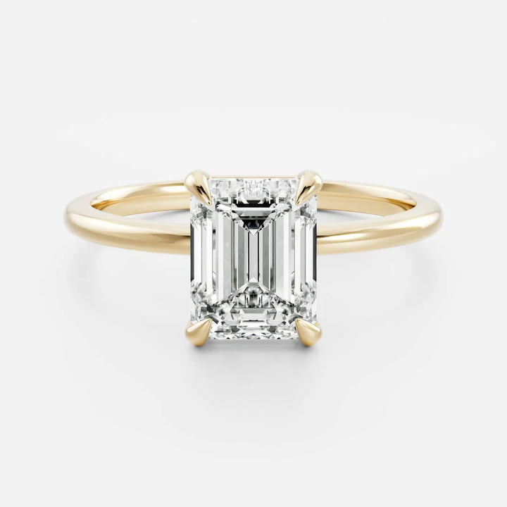 2.0CT Emerald Cut IGI Certified CVD Diamond Solitaire Engagement Ring