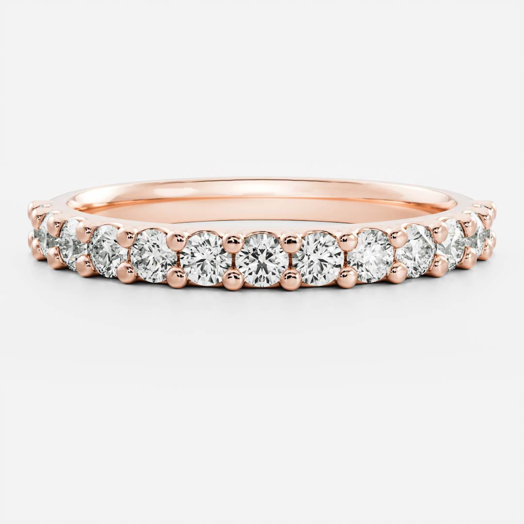 Round EF/VS1 CVD Diamond Eternity Pave Wedding Band For Women