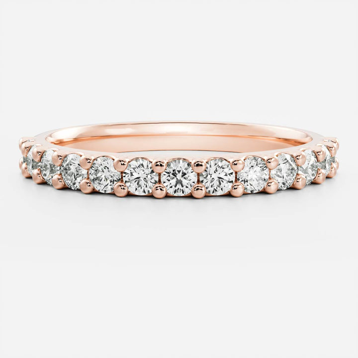 Round EF/VS1 CVD Diamond Eternity Pave Wedding Band For Women