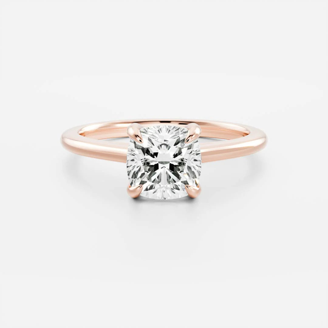 1.0ct Cushion Cut Solitaire Lab Grown Diamond Engagement Ring