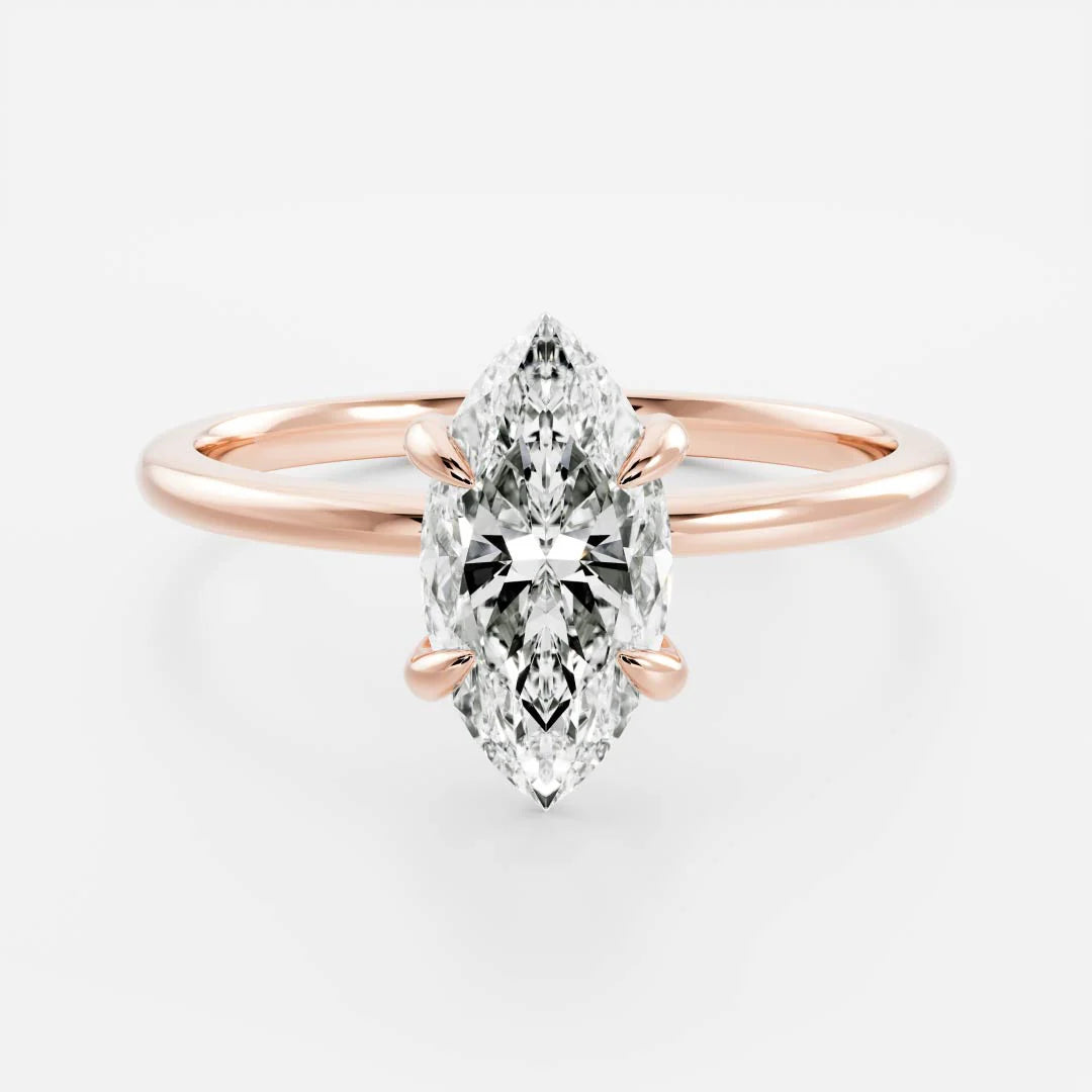 1.0CT Marquise Cut Lab Grown Diamond Solitaire Engagement Ring