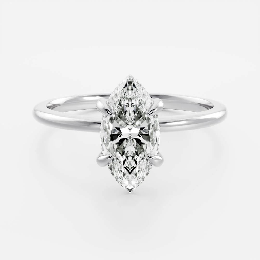 1.0CT Marquise Cut Lab Grown Diamond Solitaire Engagement Ring
