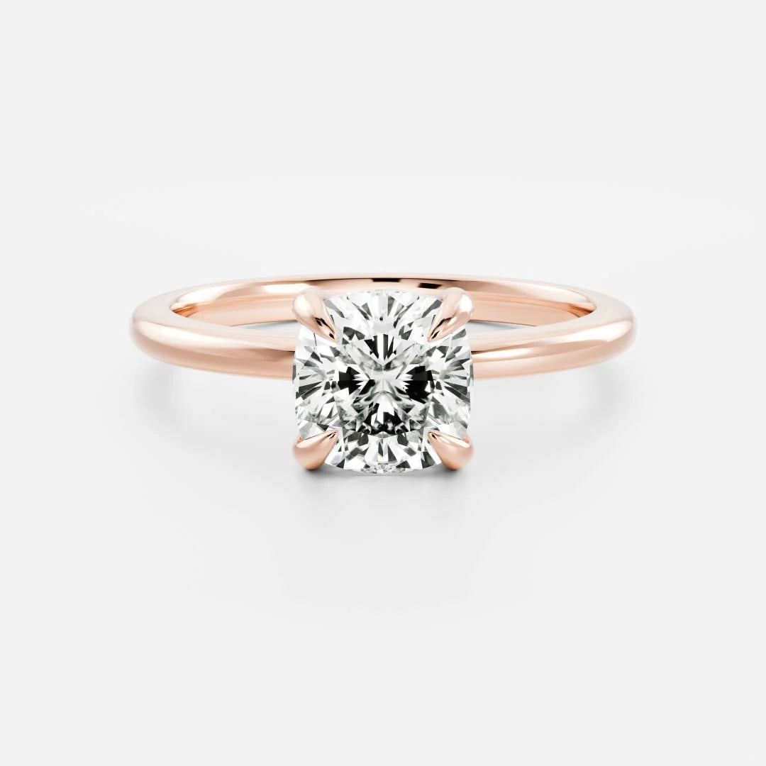 1.0CT Cushion Cut IGI Certified CVD Diamond Solitaire Engagement Ring
