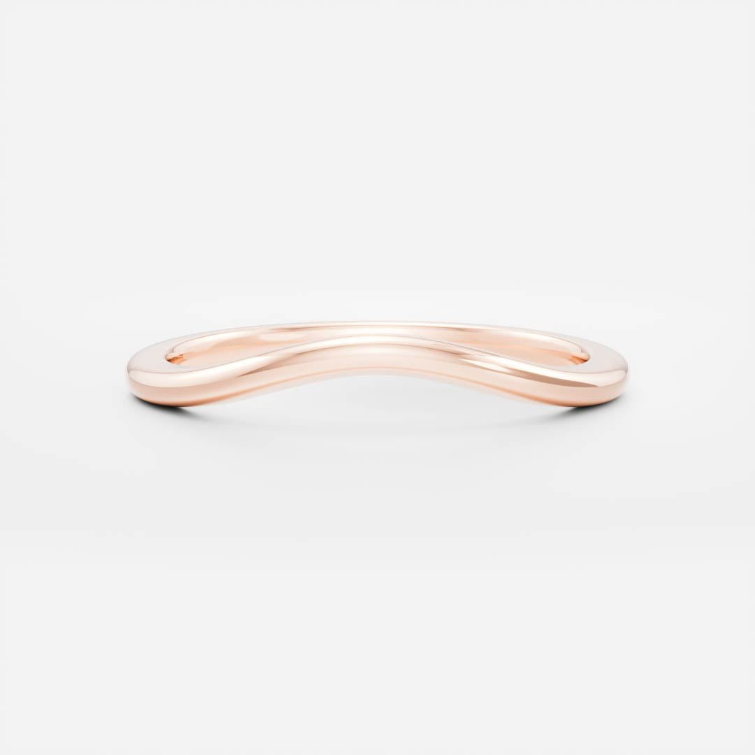Classic Curved Solid Gold Wedding Band