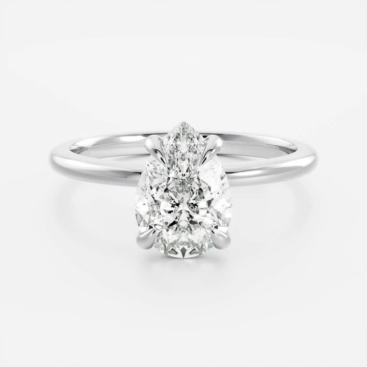 1.0CT Pear Cut Lab Grown Diamond Solitaire Engagement Ring