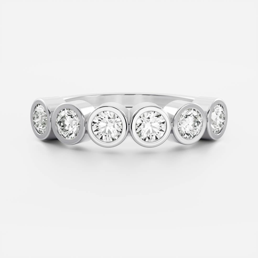 Bezel Set Round E/VS Lab Grown Diamond Wedding Band