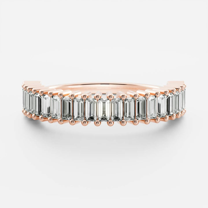 Emerald E/VS1 CVD Diamond Eternity Pave Wedding Band For His And Hers