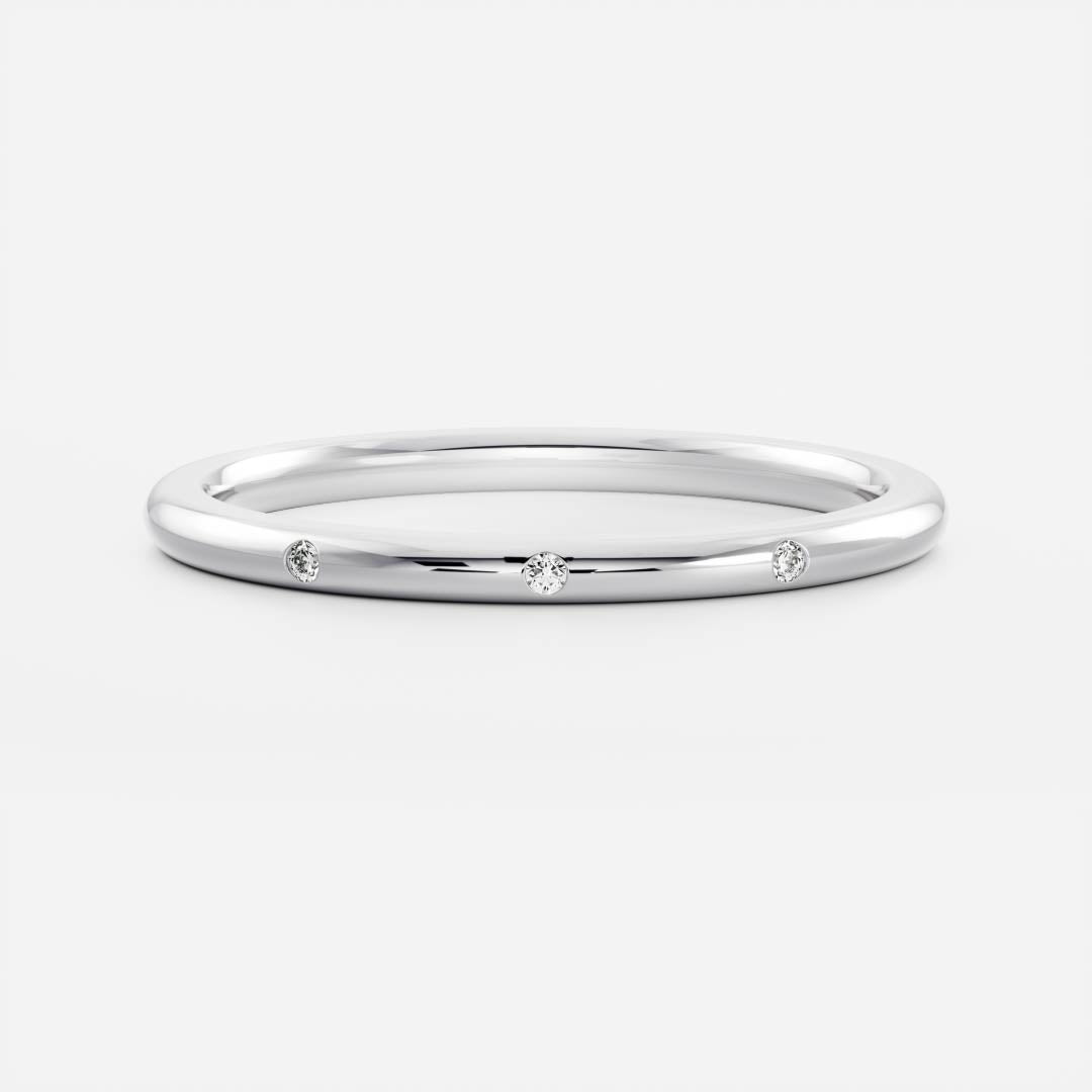 Solid Gold Flush Diamond Simple Wedding Band