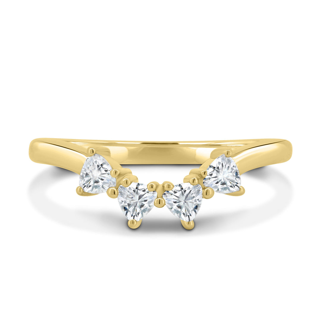 Trillion Cut Lab Grown Diamond Curved Wedding Band
