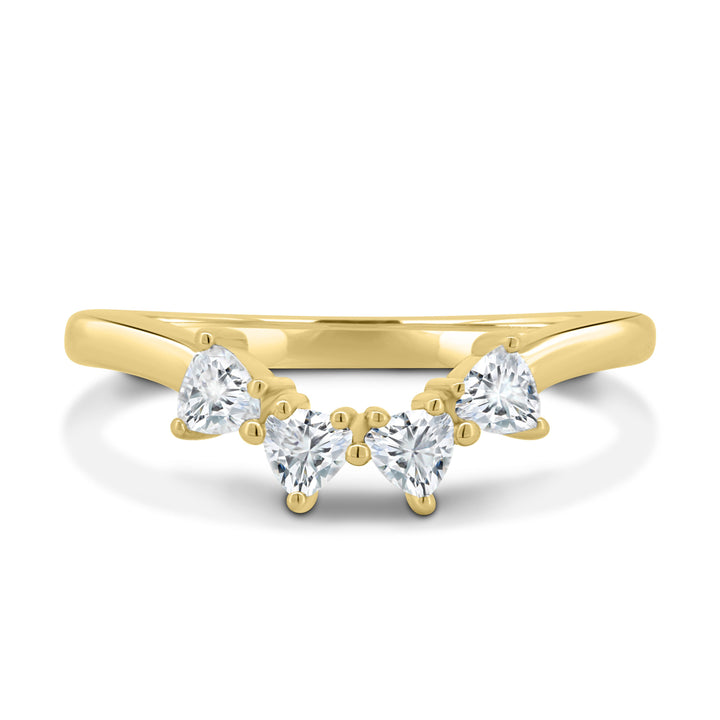 Trillion Cut Lab Grown Diamond Curved Wedding Band