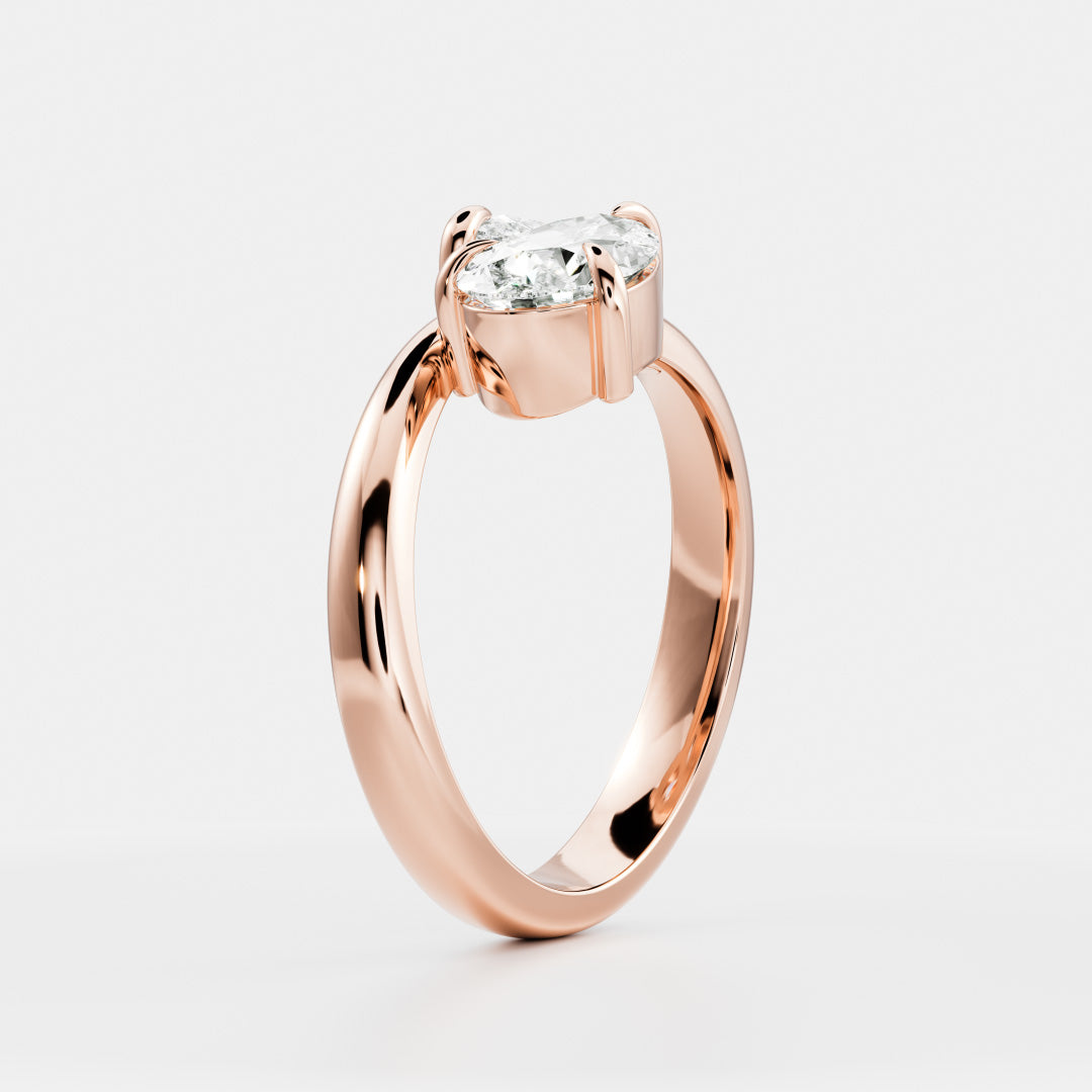 modern twisted toi et moi pear ring IGI lab grown USA