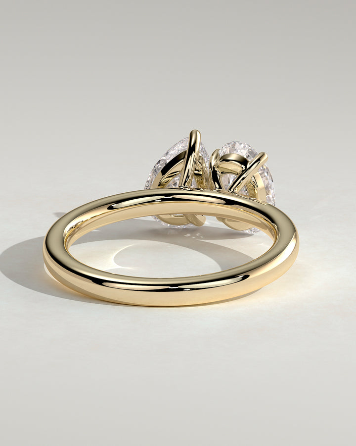 Two stone lab diamond engagement ring