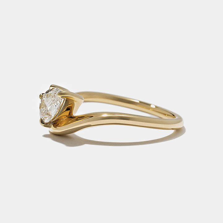 Bezel set pear and oval lab diamond Toi Et Moi engagement ring designed for USA bridal jewelry trends