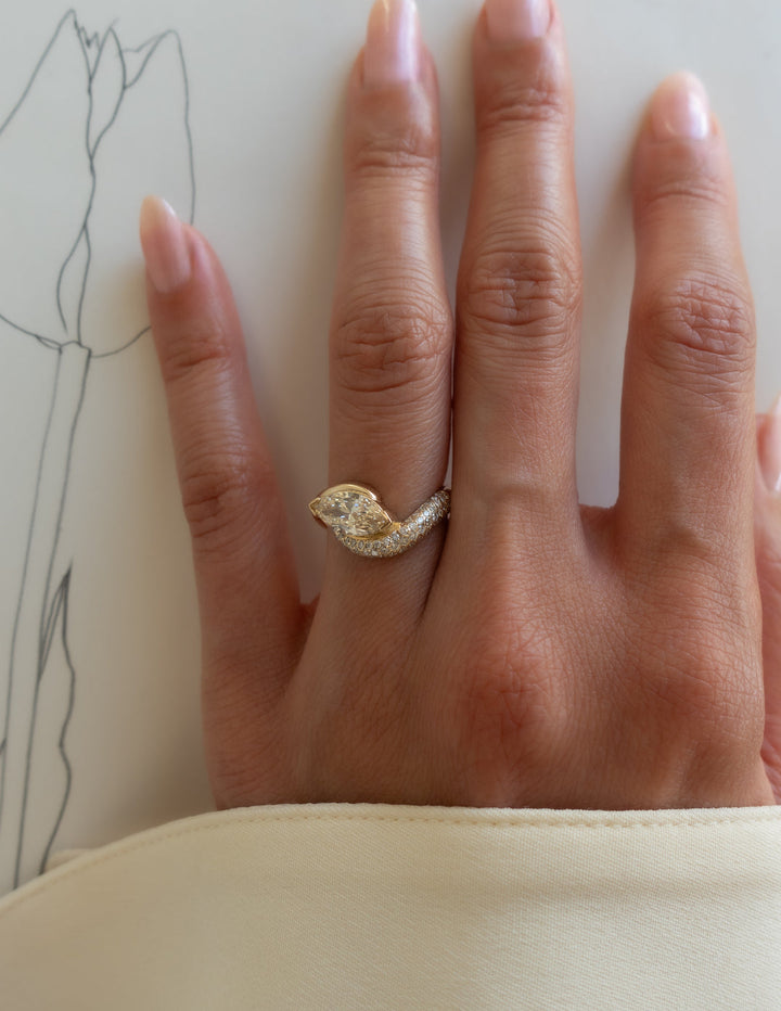 Marquise Cut Champagne Diamond Ring