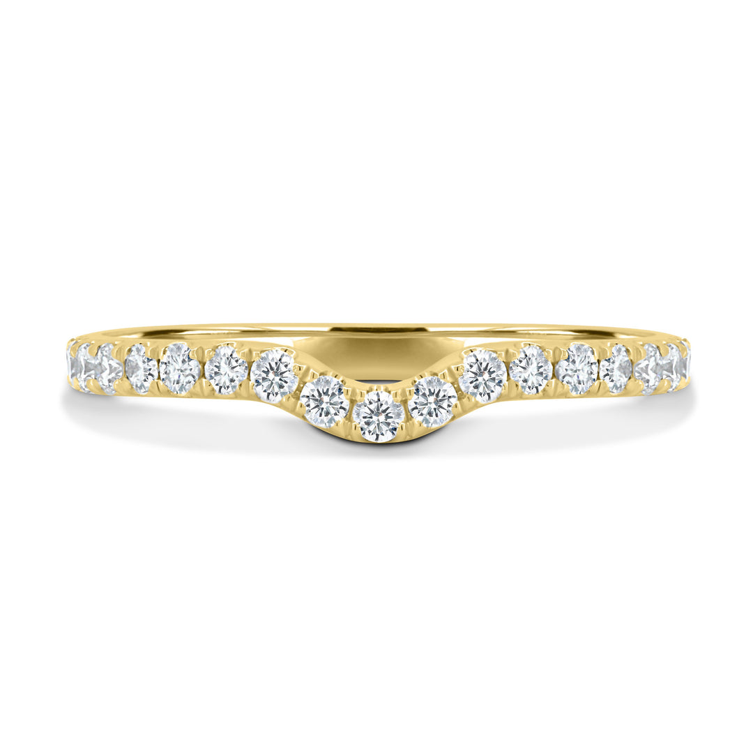 Unique Curved E/VS2 IGI Certified Lab Grown Diamond Pave Band